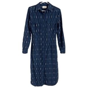Denim & Supply Ralph Lauren Shirt Dress L Vintage Cotton Maxi Boho Western EUC